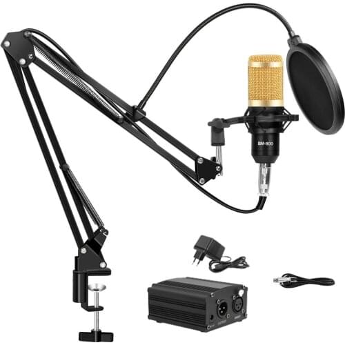 BM 800 Studio Microphone for Computer Karaoke Microphone with Mic Stand Professional Condenser Microphone Kit Studio Mikrofon