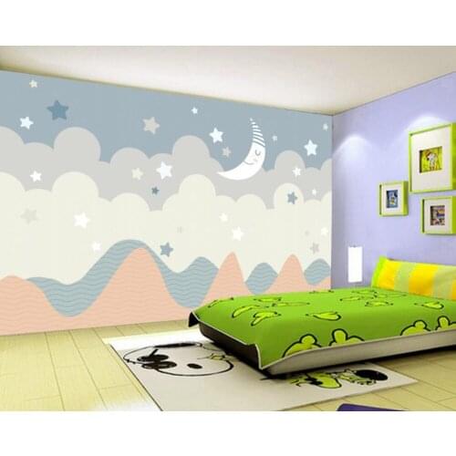 Bacal Custom 3D wallpaper mural cartoon starry sky childrens room background paper kindergarten decoration 3d wallpaper huda