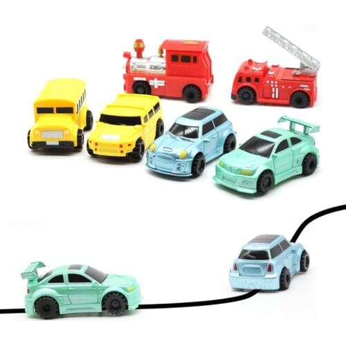 New Engineering Vehicles Truck MINI Magic Pen Inductive Childrens Truck Tank Toy Car Draw Lines Induction rail Track Car