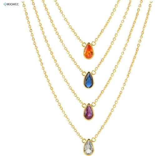 Kikichicc New 925 Sterling Silver Ovals Multi Six Zircon Pendant Choker Necklace 2020 Fine Jewelry 7 Color Rainbow Long Chains