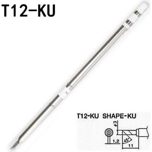 2pcs T12-KU Solder Iron Tips High Quality T12-KU Lead-Free Soldering Iron Tip For HAKKO Soldering Rework Station FX-951/FX-952