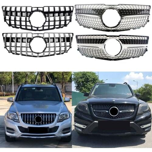 Front Racing Bumper Grille Upper Facelift Grill For Mercedes-Benz X204 GLK Class 2013 2014 2015 Diamond GTR