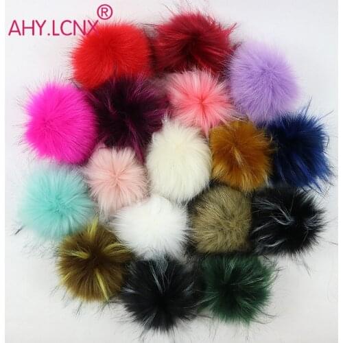 Pompom Hat Pompom Snap Button Faux Fur Pompom Hat Accessories
