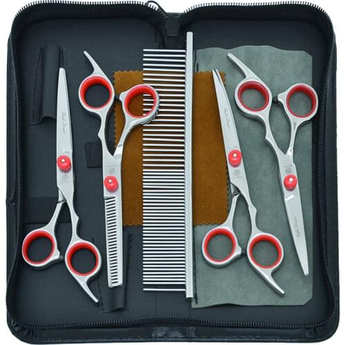 Purple Dragon 6.0" Dog Grooming Scissors Stainless Steel Pets Straight Curved Scissors Thinning Shears Dogs Hair Clippers B0001B