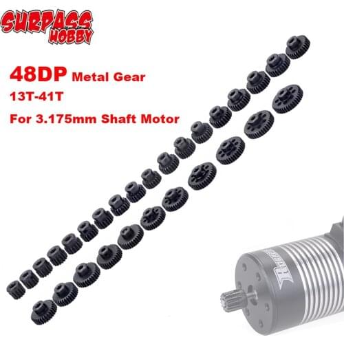 SURPASS HOBBY motor gear 48DP 3.175mm Steel Gears 13T to 41T Motor Pinion Gear for 3.175 shaft motor 3650 3660 motor