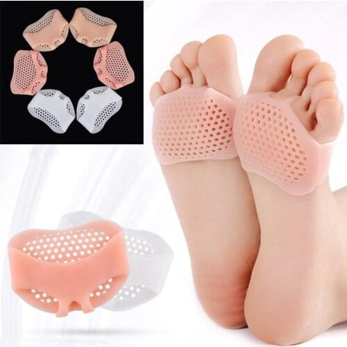 1Pair Silicone Padded Forefoot Insoles Honeycomb High Heel Shoes Pad Gel Insoles Breathable Health Care Massage Insoles For Feet