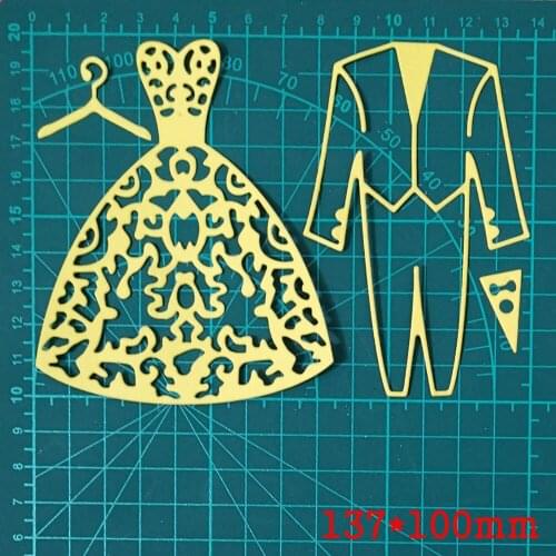 Wedding Dress & Mens Suit Party Metal Cutting Dies For Stamp Scrapbooking Stencil DIY Paper Album Card Decor Embossing 2020 New