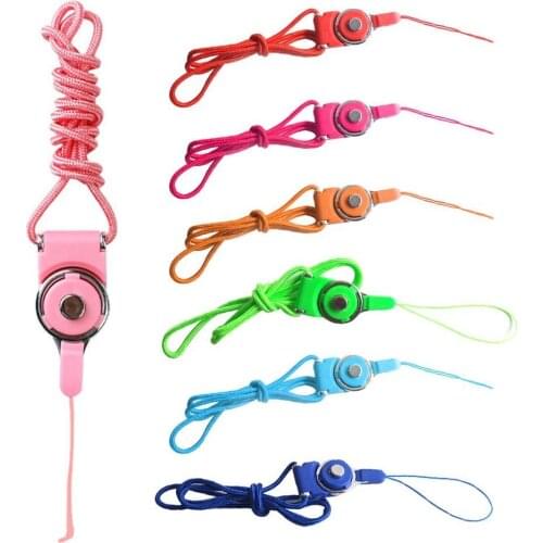 Universal Mobile Phone Straps Detachable Rotating Buckle Braided Long Phone Case Lanyard Strap Finger Holder Neck Hanging Rope