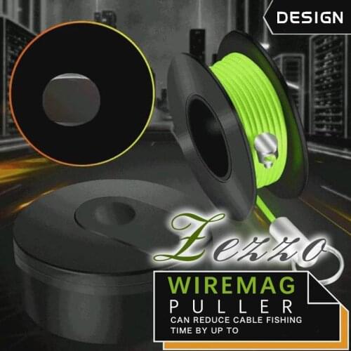 Zezzo® Wiremag Puller Professional Electric Cable Tape Conduit Duct Cable Push Puller Tool Wheel Pushing for Wiring Installation