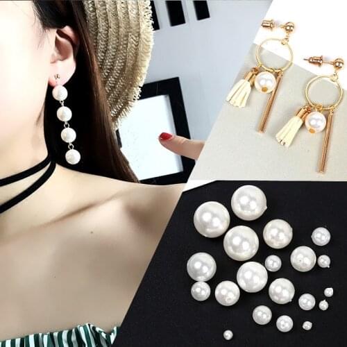 20/30/40pcs Imitation Pearls Beads DIY Stud/Drop Earrings Making Accessories 2.5/3.5/4.5/5/7/8/10mm Handmade Jewelry Findings