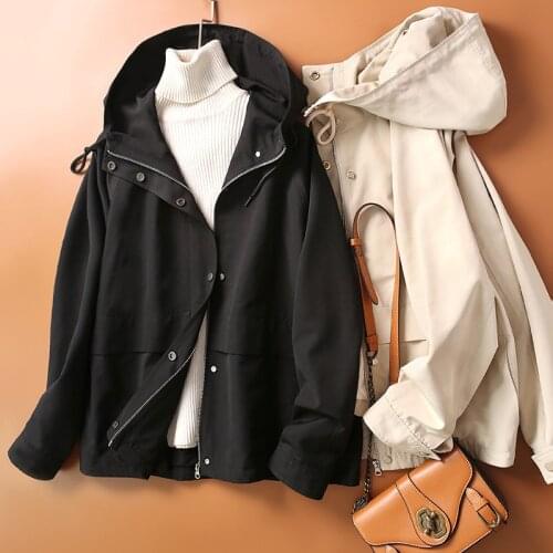 2021 High-quality Hooded Short Jacket For Women Spring Autumn Harajuku Loose Coat New Arrival Casual Pocket Hot Sale Outerwear