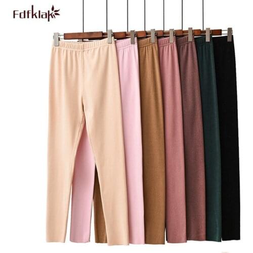 Winter Ladies Warm Pants Velvet Hot Autumn Pajama Pants Stretch Large Size Seamless Thick Inner Leggings Sleep Bottoms Women