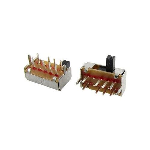 100x 4mm Height Side Knob PCB 8 Pin 3 Position 2P3T DP3T Slide Switch 0.5A 50V DC