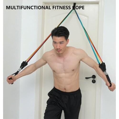 Yoga Exercise Fitness Band Rubber Loop Tube Bands Gym Fitness Exercise Pilates Yoga BrickNew 11Pcs Resistance Bands Set