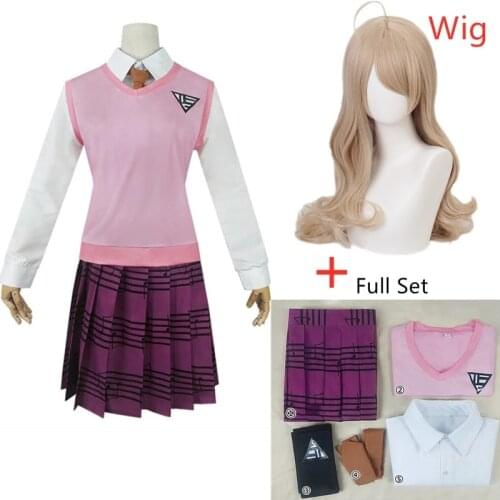 2021 New Anime Danganronpa V3 Kaede Akamatsu Cosplay Costumes Women Dresses Anime Shirt Vest Skirt Socks Girl JK School Uniform