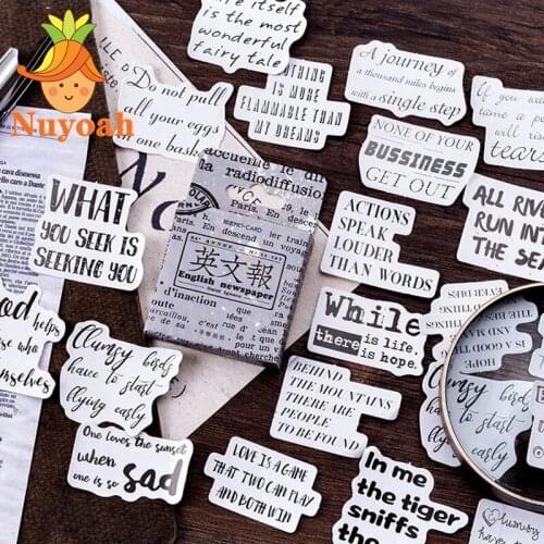 46Pcs Vintage English Newspaper Deco Paper Astrolabe Sticker for Journaling DIY Album Diary Scrapbooking Label Kawaii Sticker