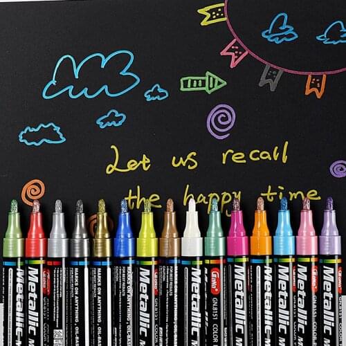8151 Quick-drying Paint Pen Non-erasable Color Metal Pen Diy Graffiti Album Water-based Black Card Highlight Paint Signature Pen