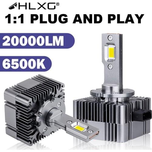 HLXG D1S LED Car LED D3S D8S D1R D3R LED Lamp 20000LM Plug and Play White Auto Bulb 1:1 Xenon size Conversion Kit 90W Headlight