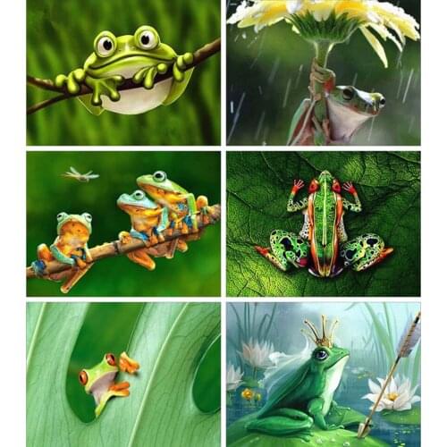 AZQSD Diamond Embroidery Sale Frog Rhinestones Gift Diamond Painting Full Square Animal Handmade Home Decor Cross Stitch Kits