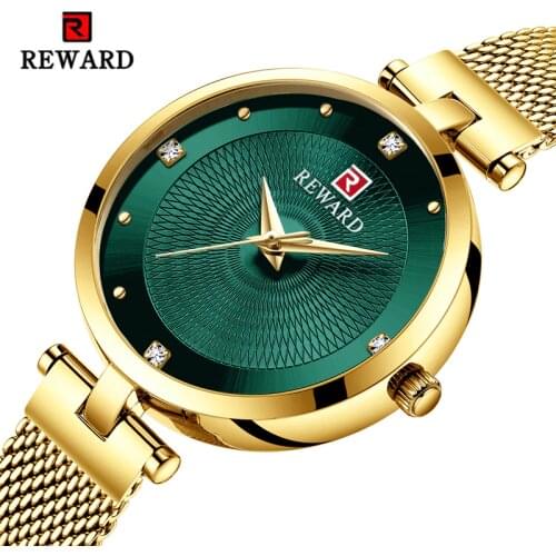 REWARD Luxury Fashion Woman Watches Diamond Womens Wrist Watches For Women Stainless Steel Waterproof Ladies Watch Reloj Mujer