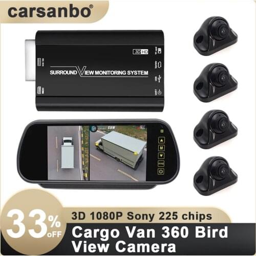 Cargo Van 360 Bird View Camera Night Vision Seamless Surround View 3D 1080P Camera HD Chips Digital Video Recorder for Cargo Van