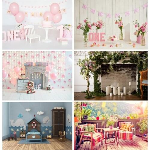 Newborn Baby 1st Birthday Balloons Cake Party Photography Backdrops Photographic Backgrounds For Photos Studio 21529RTF-01