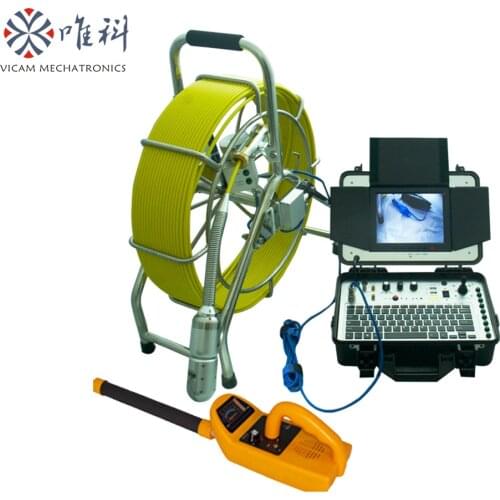 Vicam 197ft length push cable pan and tilt rotate pipeline inspection camera with video recording,meter counter V8-3388PT
