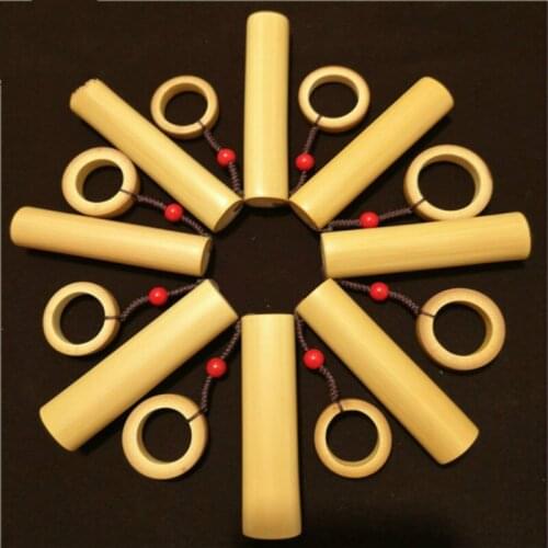 Chinese-Style Handmade Bamboo Woven Solid Bamboo Ring Accessories Hand Pieces Old Jade Bamboo Literary and Play Refined Grinding