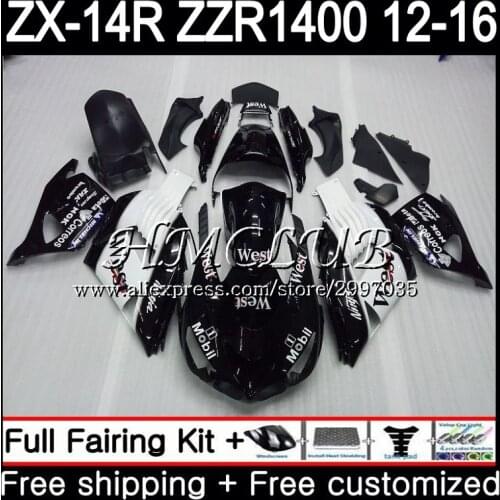 Kit White west For KAWASAKI NINJA ZX 14R ZZR 1400 ZX14R 12 13 14 15 16 73HC.1 ZZR1400 ZX-14R 2012 2013 2014 2015 2016 Fairing