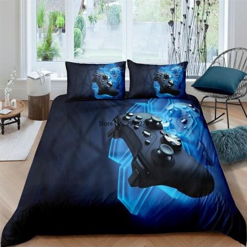 Gamepad 3D Bedding Set Queen Size Duvet Cover Cartoon Bedding Kids Boys Girls Bed Set Game Quilt Cover Comforter Soft Bed Linen
