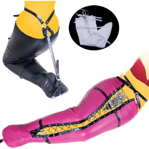 Leather Mermaid Bondage Restraint Bag Belt SM Leg Binder Sack Fetish Half Body Harness Slave BDSM Binding Tool Sex Toy For woman