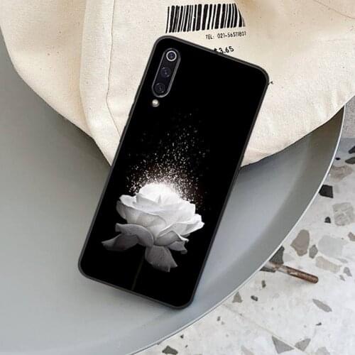 Beautiful black white Rose flower Phone Case for Xiaomi mi 6 6plus 6X 8 9SE 10 Pro mix 2 3 2s MAX2 note 10 lite Pocophone F1