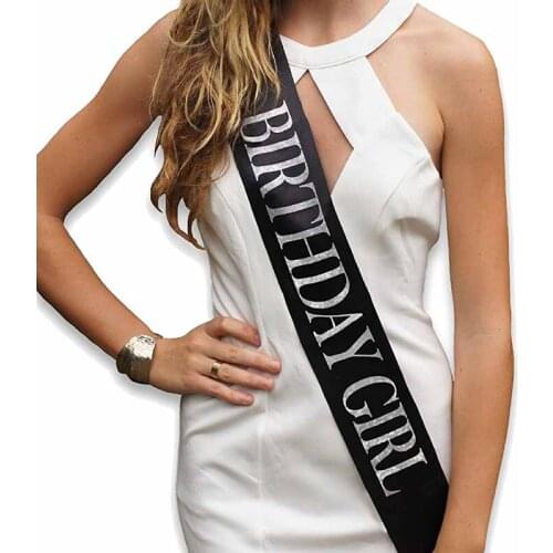 Birthday Girl Glitter Satin Sash Happy Birthday 10th 16th 18th 21st 30th 40th Party Favor Supplies Decoration