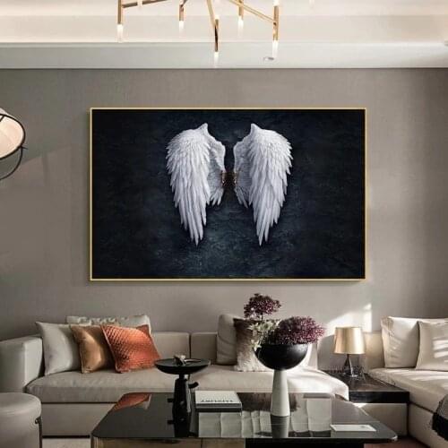 Angel Wings Wall Art Canvas Posters Prints Angel Feather Wings Paintings on The Wall Pictures for Living Room Decor Posters