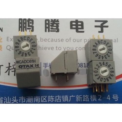 Original new 100% WCADC61H 0-F/16 rotary dial switch side transfer switch 3:3 encoding gold foot