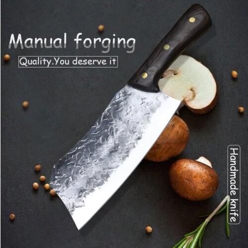 PEGASI Hand forging bone cutter 5CR15MOV stainless steel slicing knife household kitchen knife