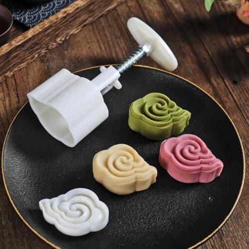 Mid-Autumn Festival 50g Mooncake Mold 3D Clouds Flowers Design Cookie Stamp DIY Moon Cake Mold
