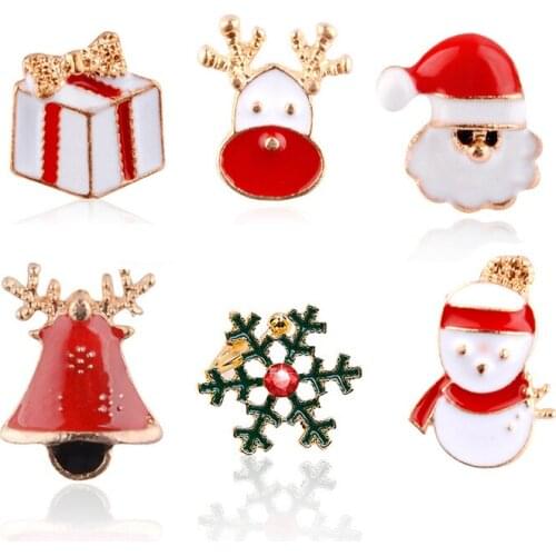 Christmas Brooch Jewelry Womans Clothes Decoration Santa Claus Christmas Tree Elk Bell Fashion Luxury Man Brooch New Year Gift