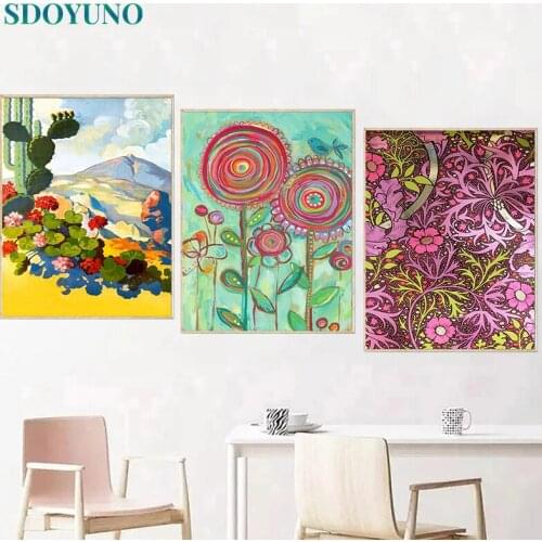 SDOYUNO 3Pcs 40x50cm Painting By Numbers For Adult Scenery DIY Paint By Numbers On Canvas Frameless Digital Hand Painting