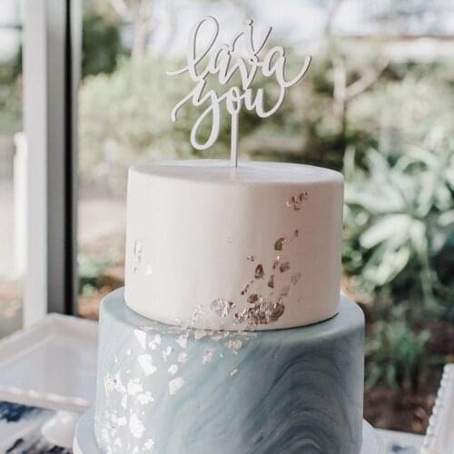 I lava you Wedding Cake Topper，Unique Laser Cut Wood CalligraphyScript Toppers，Wedding Party Cake Decoration，Wedding anniversary