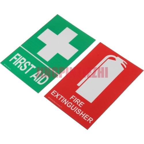 Car Stickers Vinyl Motorcycle Decal First Aid Fire Extinguisher Set for Survival Emergency Urgent and Outdoor Safety