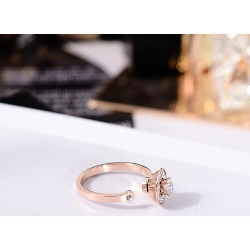2020 New Titanium Steel Rotating Ring Personality Can Turn The Fashion Opening Food Ring Fashion Ladies Choice