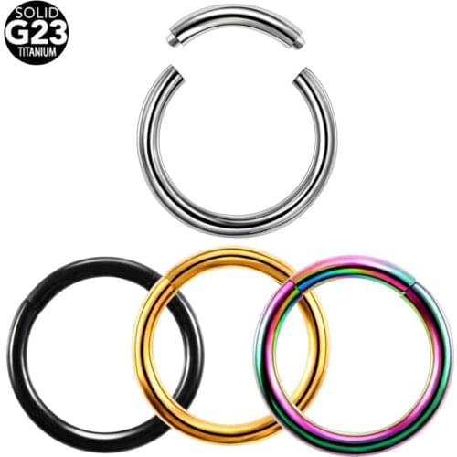1Pc Hinged Segment Nose Ring Titanium Seamless Rings Nose Hoop Punk Earring Septum Piercing Oreja Ear Cartilage Earrings Hook