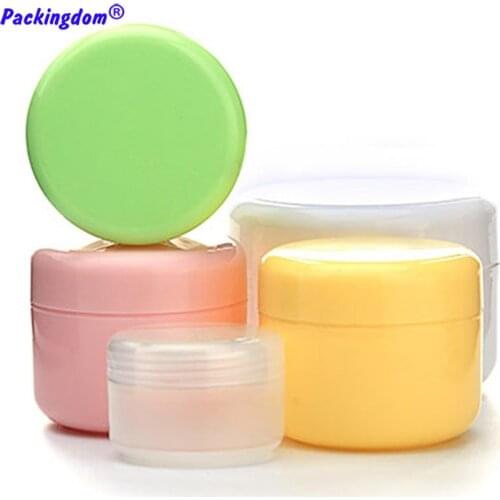 10pcs Cosmetics Cream Container Round Empty Plastic Jar with Inner Lids Colored Containers Pot 10g 20g 30g 50g 100g 150g 250g