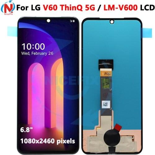 100% original For LG V60 LCD Display Touch Screen Digitizer Assembly For LG V60 ThinQ 5G LM-V600 LCD Display Replacement Parts