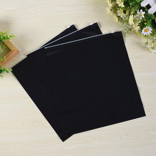 100pcs Double-sided black clothing underwear socks packaging zipper bags PE zip lock plastic bag large storage travel pocket