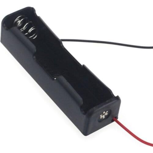 18650 Button Top Single Battery Pack of 18650 Battery Case Holder Storage Box with Wire Leads