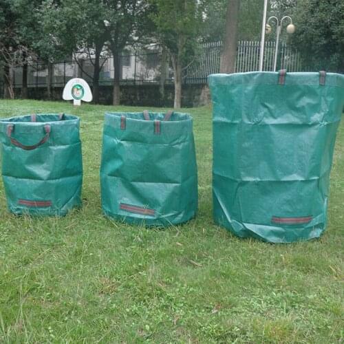 300/500L Large Capacity Garden Bag Reusable Leaf Sack Trash Can Foldable Garden Garbage Waste Collection Container Storage Bag