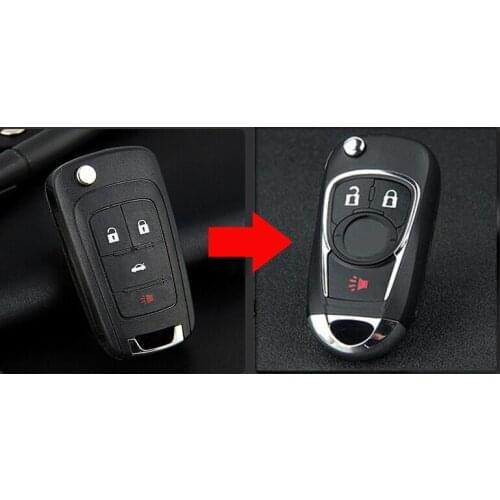 4 Buttons Modified Flip Folding Remote Key Shell Case For Buick New Regal Fob Key Cover (2016 New Style!)
