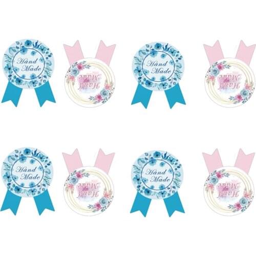 80pcs/pack Medal Hand Made Vintage Kraft Label Sticker For Cake Baking Sealing Sticker